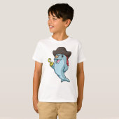 T-shirt Dauphin comme pirate avec tache oculaire et main c (Devant entier)