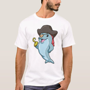 T-shirt Dauphin comme pirate avec tache oculaire et main c