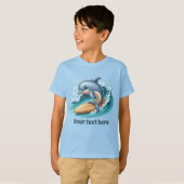 T-shirt dauphin cool ajouter pool de texte unisex (Devant entier)