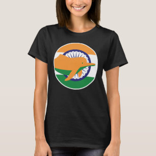 T-shirt Dauphin de la rivière Inde Drapeau animal national