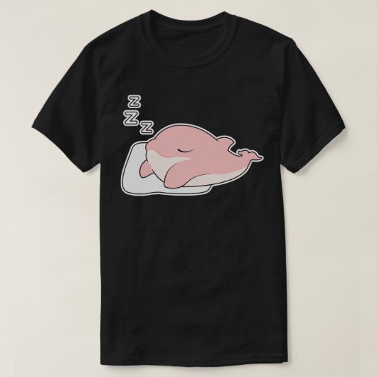 T-shirt Dauphin dormant sur Coussin (Design devant)