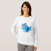 T-shirt Dauphin en natation avec lettre (Devant entier)