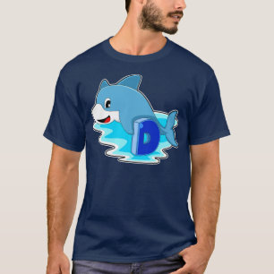 T-shirt Dauphin en natation avec lettre