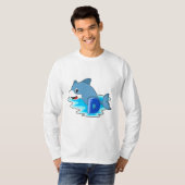 T-shirt Dauphin en natation avec lettre (Devant entier)