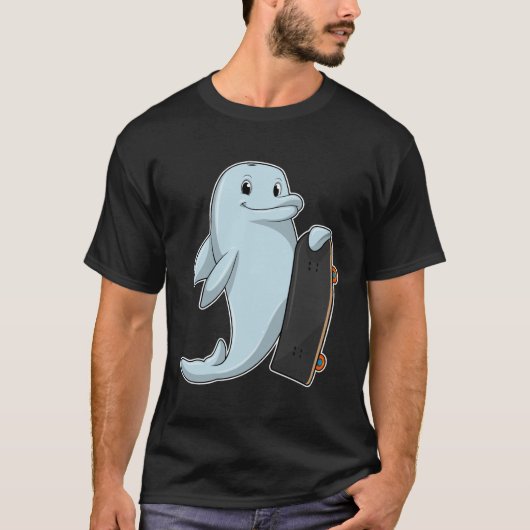 T-shirt Dauphin en patinage avec skateboard (Devant)