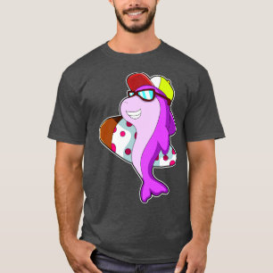 T-shirt Dauphin en surfeur avec Casquette Surfboard