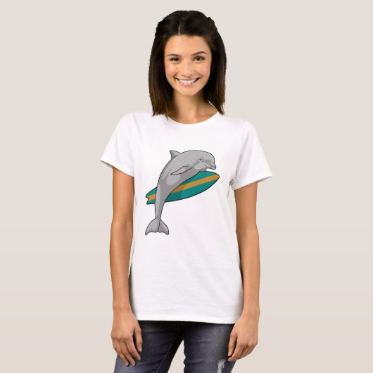 T-shirt Dauphin en surfeur avec Surfer (Devant entier)