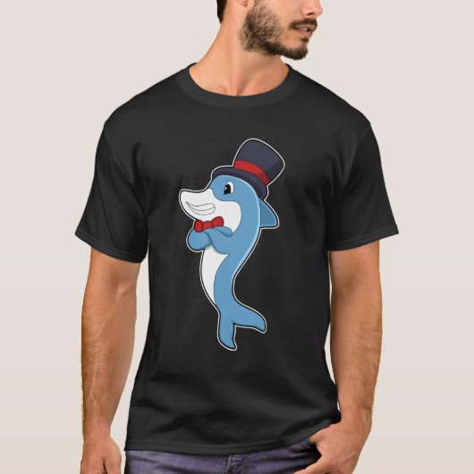 T-shirt Dauphin en tant que Gentleman avec Casquette (Devant)