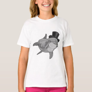 T-shirt Dauphin en tant que Gentleman avec chapeau supérie