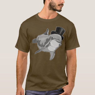 T-shirt Dauphin en tant que Gentleman avec chapeau supérie