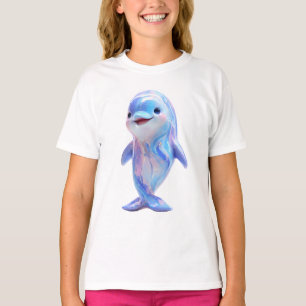 T-shirt Dauphin Enfants Marbré Cosmique Iridescent