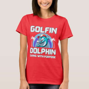 T-shirt Dauphin jouant au golf   Cadeau pour papa