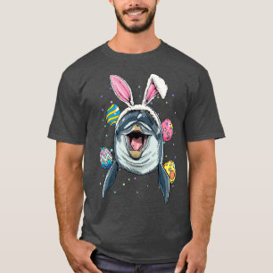 T-shirt Dauphin lapin de Pâques Drôle Amoureux Dauphin d