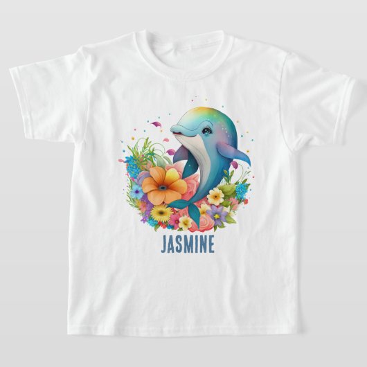T-shirt dauphin mignon ajouter nom filles (Poser)