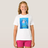 T-shirt Dauphin mignon, bulle de gomme, nom et message (Devant entier)