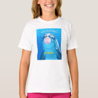 Dauphin mignon, bulle de gomme, nom et message