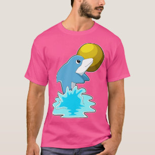 T-shirt Dauphin nager avec lune