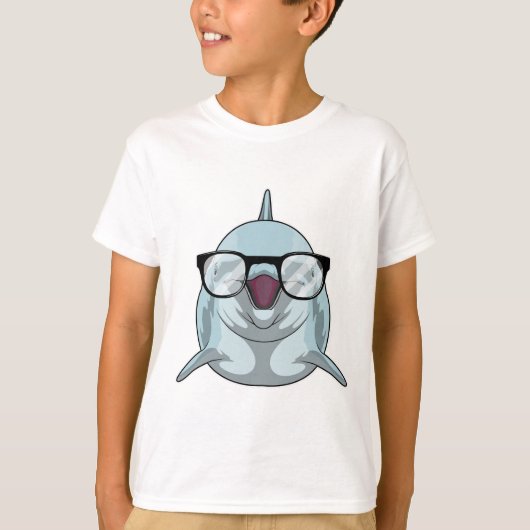 T-shirt Dauphin Nerd avec lunettes (Devant)