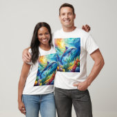 T-shirt Dauphin peint (Unisexe)