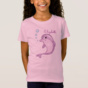 T-Shirt Dauphin pourpre mignon personnalisé