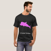 T-shirt Dauphin rose sur le noir (Devant entier)