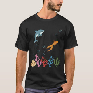T-shirt Dauphin Sous l'eau Enfants Poisson rouge Vie marin
