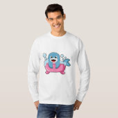 T-shirt Dauphin sur baignoire (Devant entier)