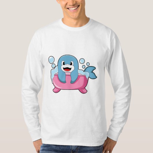 T-shirt Dauphin sur baignoire (Devant)