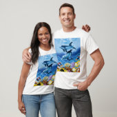 T-shirt Dauphins et art tropical de poissons (Unisexe)