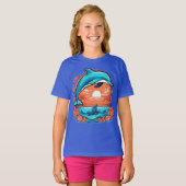 T-shirt dauphins mignons (Devant entier)