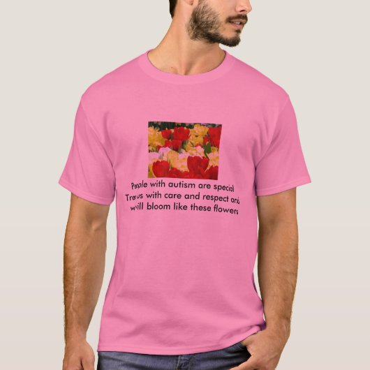 T-shirt d'autisme, fleurs (Devant)