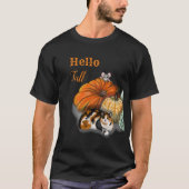T-shirt d'automne avec chat et souris Whimsical (Devant)