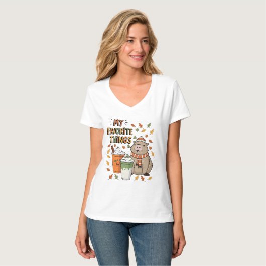 T-shirt d'automne Capybara (Devant entier)