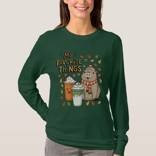 T-shirt d'automne Capybara (Devant)