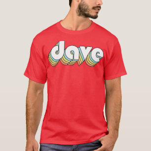 T-shirt Dave Retro Typographie arc-en-ciel style défraîchi