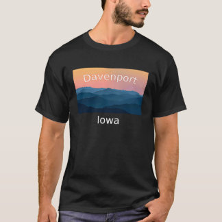 T-shirt Davenport Iowa Mountain coucher de soleil