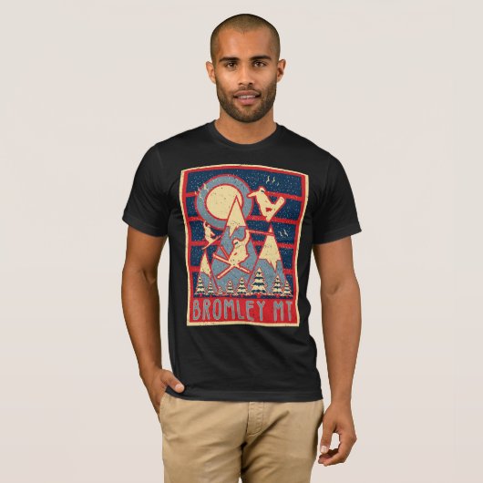 T-shirt d'aventure de ski de Bromley Mountain Retr (Devant entier)