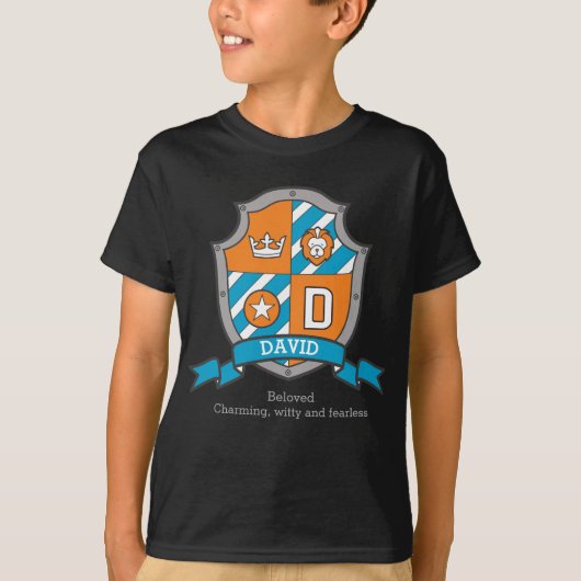 T-shirt David Boys D nom & signification chevaliers boucli (Devant)