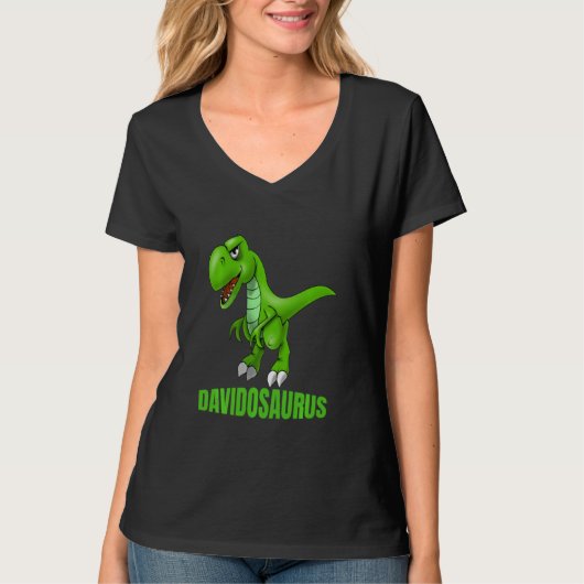 T-shirt David Davidosaurus Cool Dinosaur Kid Tee (Devant)