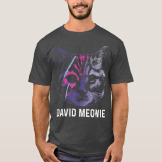 T-shirt David Meowie Funny Cat Amoureux des chats 