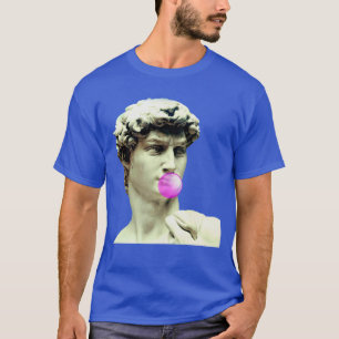 T-shirt David michelangelo mâche une statue de gomme drô