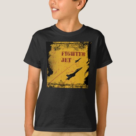 T-shirt d'avion de chasse (noir) (Devant)