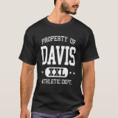 T-shirt Davis Retro Athletic Property Dept (Devant)