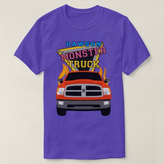 T-shirt Dawson name with monster truck (Design devant)