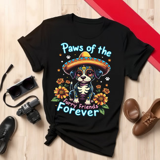 T-shirt Day of Dead Dog | Design casquette & Fleur