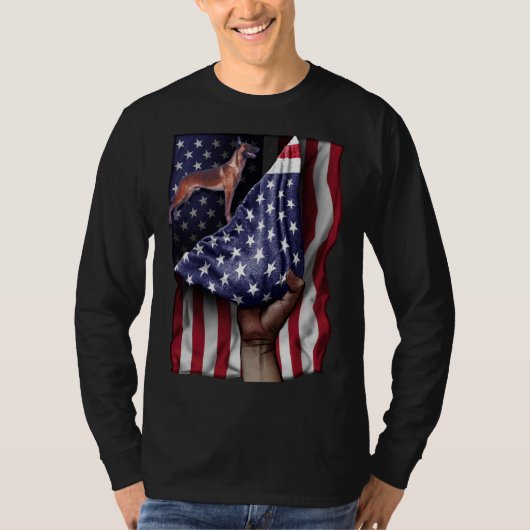 T-shirt Day Of Independence US Flag Belgian Malinois (Devant)