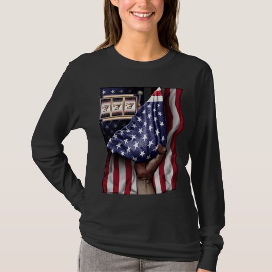 T-shirt Day Of Independence US Flag Slot Machine (Devant)
