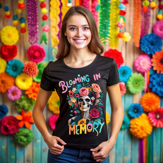 T-shirt Day of the dead, Blooming in memory