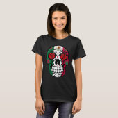 T-shirt Day Of The Dead Sugar Skull Halloween Mexican Flag (Devant entier)