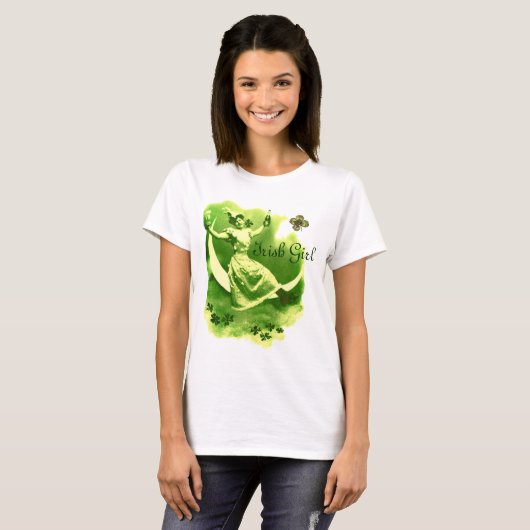T-SHIRT DAY PATRICK'S DAY LUNE LADY AVEC MONOGRAM SHAMROCK (Devant entier)